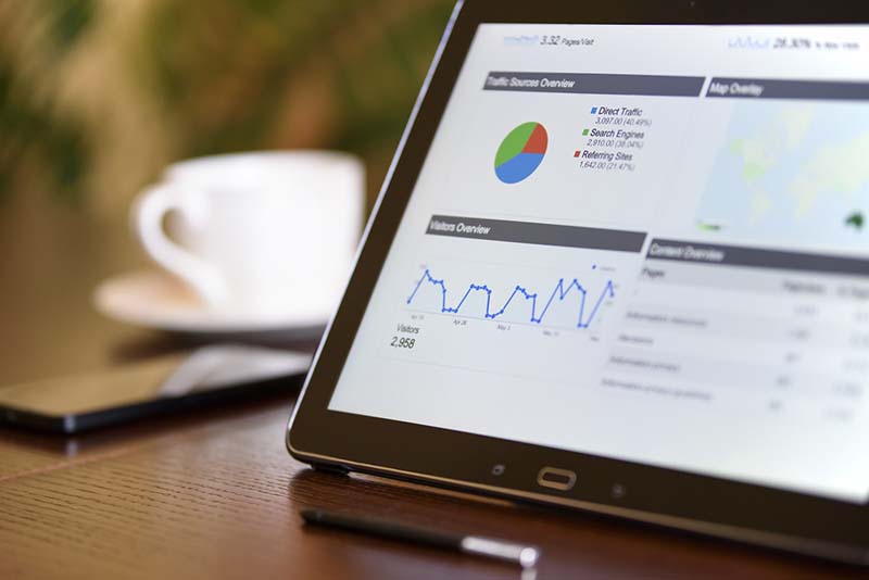 Laptop with digital marketing on the screen