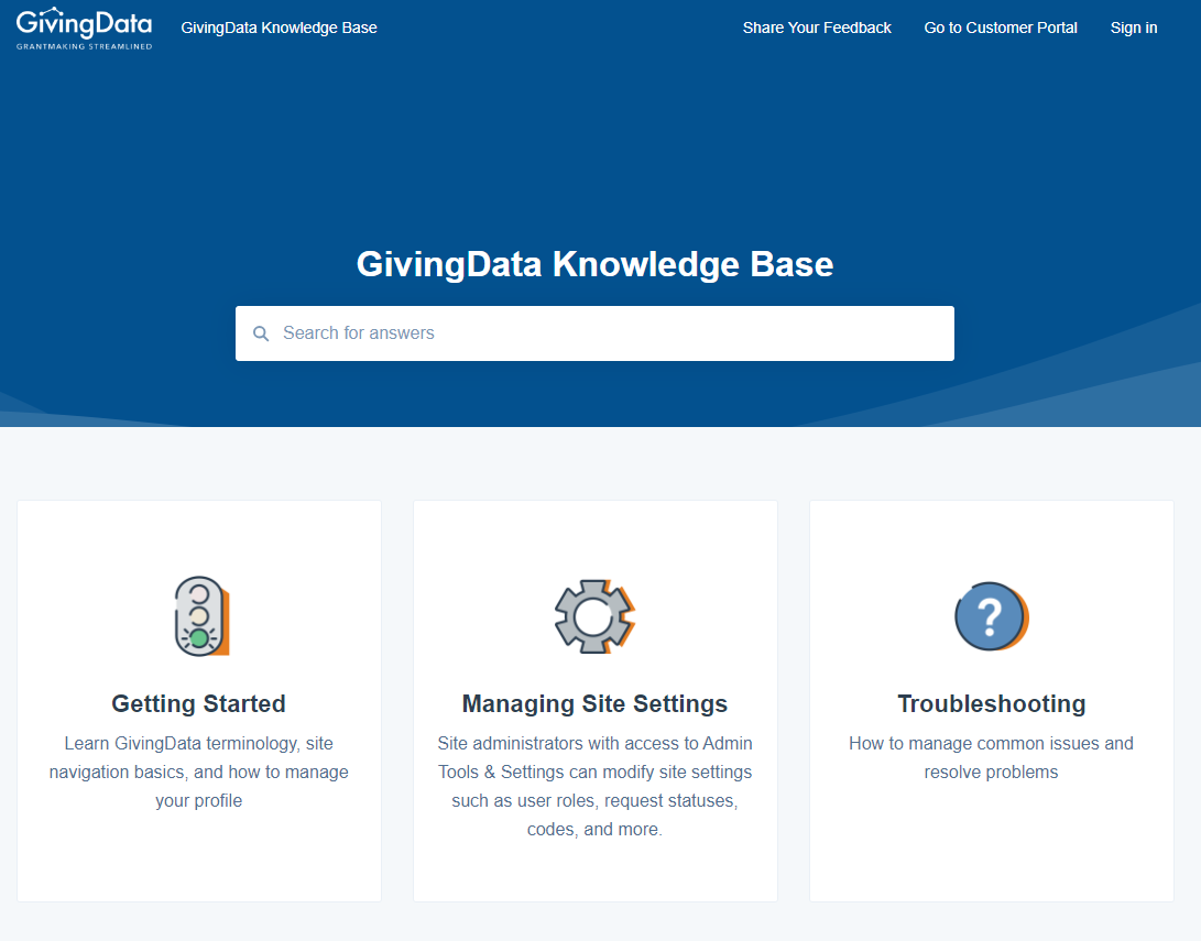 GivingData Knowledge Base
