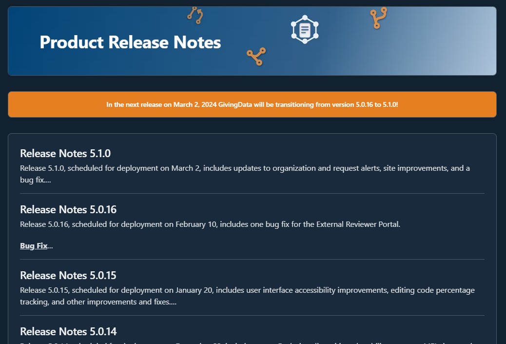 Product Release Notes